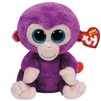 15cm ty beanie boos big eyes purple monkey plushie cute stuffed animal toy soft bedside doll decor child christmas birthday gift