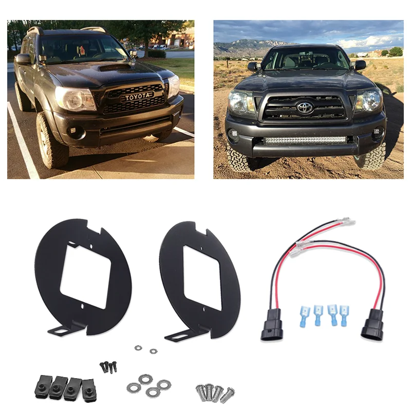 Car Accessories Iron Black Coating Bumper Foglight Mount & Upgrade Wire for 2007-2013 Toyota Tundra & 2005-2011 Tacoma