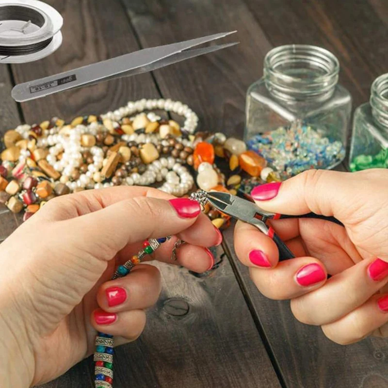 

DIY Jewelry Repair Tool 6 Hand Tool Pliers Leather Bag Pliers Combination Jewelry Accessory Kit