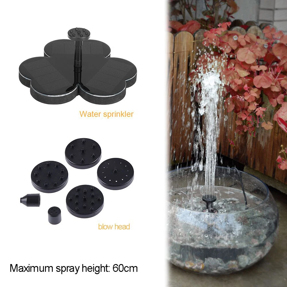 

New Floating Solar Panel Flower Shape Monocrystalline Silicon Water Pump Garden Fountain Pool Water Fountain Outdoor