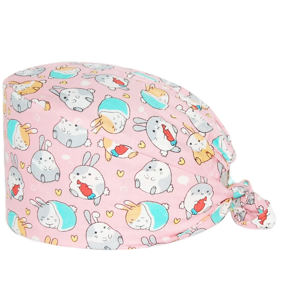 Шапка с принтом динозавра для медицинского персонала регулируемая хлопковая