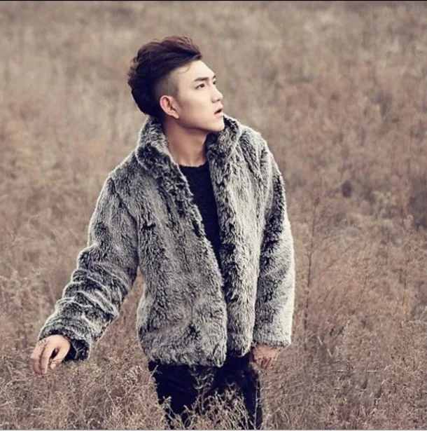 Меховое 2019 зимнее мужское меховое пальто с воротником стойкой куртки из