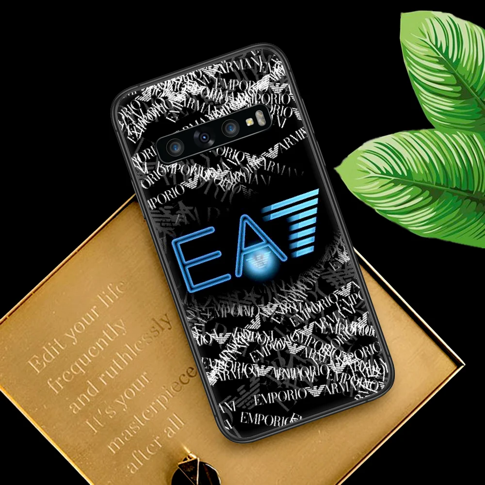 

EA7 Luxury Fashion Phone Case For Samsung Galaxy Note S 8 9 10 20 Plus E Lite Uitra black Funda Soft Hoesjes Luxury Bumper Tpu