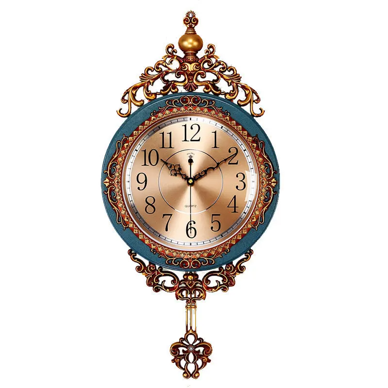 

European Clock Creative Wall Clock Swing Fashion Personality Wall Watch Retro Mute Living Room Clock Quartz Clock Wall Clock