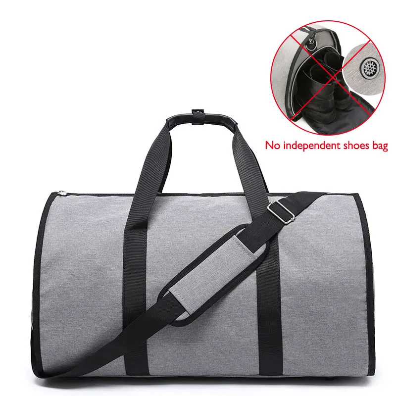 L-Gray (no shoe bag) OZUKO, Большая вместительная мужская сумка для путешествий, многофункциональная сумка для хранения, ручная багажная сумка для путешествий, водонепроницаемая дорожная сумка с карманом для обуви - Цвет: L-Gray (no shoe bag)
