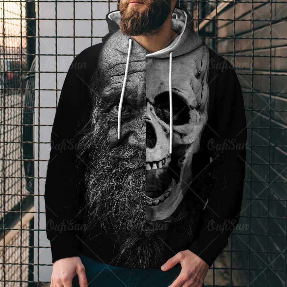 

Horror Ghost Skull Pattern 3D Printing Men's/Women's Hoodies Fashion Spring And Autumn Skeleton Personality Wild Loose Oversized