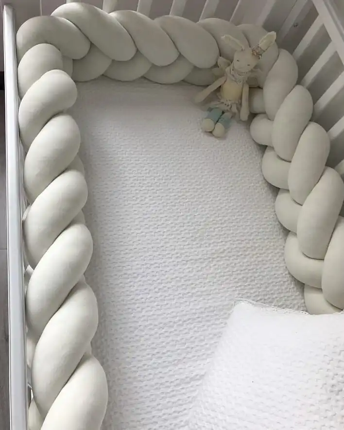 

3M Baby Bed Bumper Braid Knot Pillow Cushion Bumper for Infant Crib Protector Cot Bumper Tour De Lit Bebe Tresse Room Decor