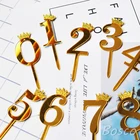 Акриловый Топпер для торта в виде королевской вороны номер 0-9, Топпер для торта на день рождения, годовщину, свадьбу, вечеринку, кекс, Топпер для торта, топпер для торта, украшения для детского торта