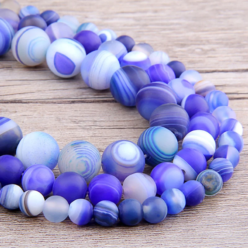 15 5 &quotнатуральные фиолетовые Агатовые Бусины матовые белые вены агат