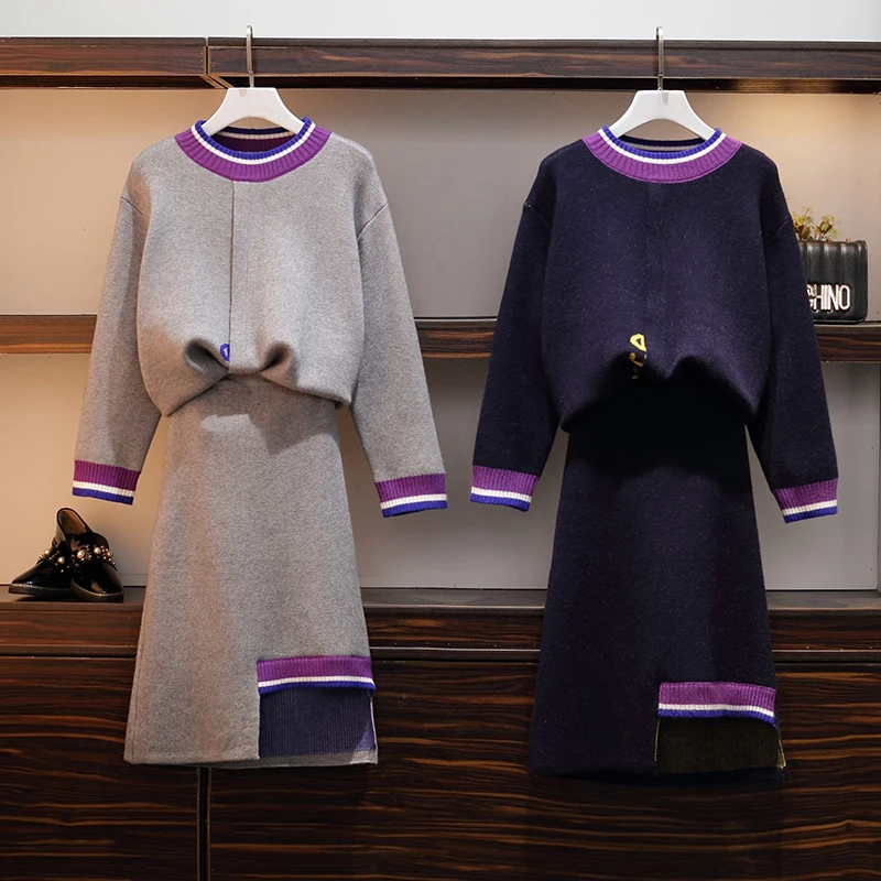 Приталенная женская одежда большого размера осеннее платье с запахом новый