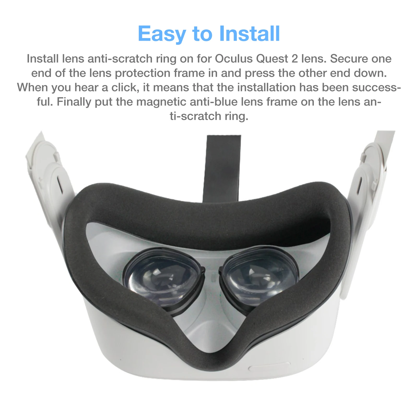 

For Oculus Quest 2 Anti-blue Lens VR Accessories Magnetic Eyeglass Frame For Oculus Quest 2 Rift S Go Insertion Myopia Lens