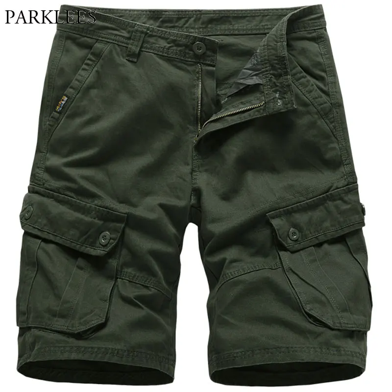 Мужские 100% хлопковые шорты карго однотонные Бермуды брюки до колена женская