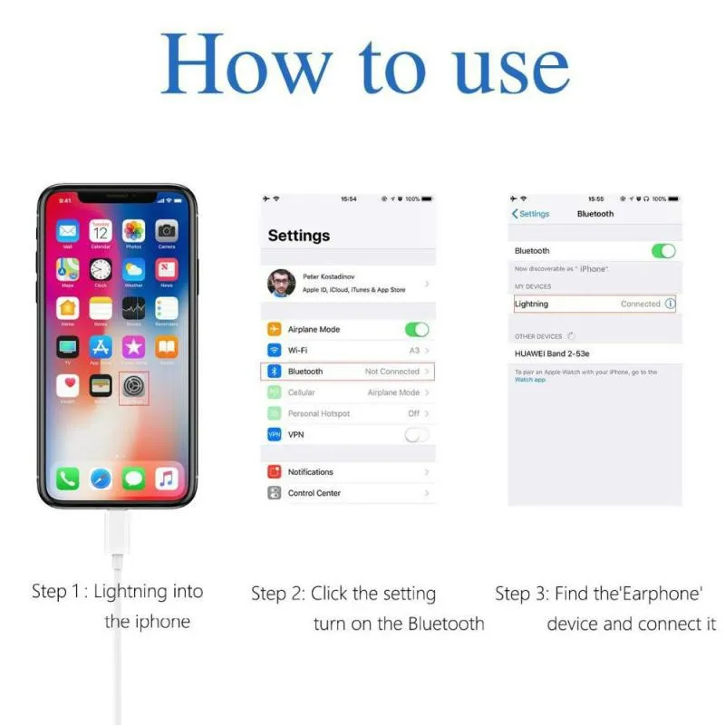 

For Iphone 11 In-Ear Stereo Earbuds With Mic Wired Earphone Lighting Headphone Volume Control Handsfree For Iphone 6 7 8 Headset