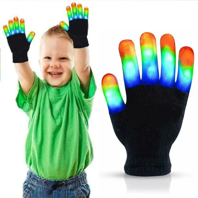 

1pcs LED Lighting Mittens Luminous Gloves Neon Party Supplies Children Toys Glowing Colorful Gloves Gloves Toys Finger Warm I9J7