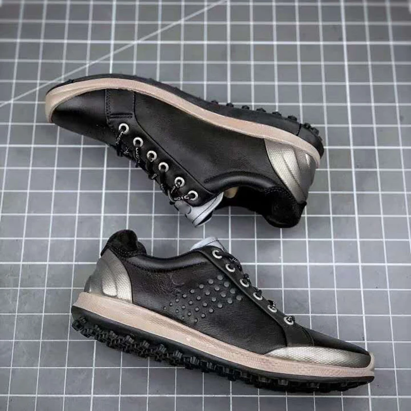 

Men's Golf Training Sneakers Comfort Genuine Leather Boots Outdoor Grass Walking Shoes for Men Black Sport Sneakers for Golfing