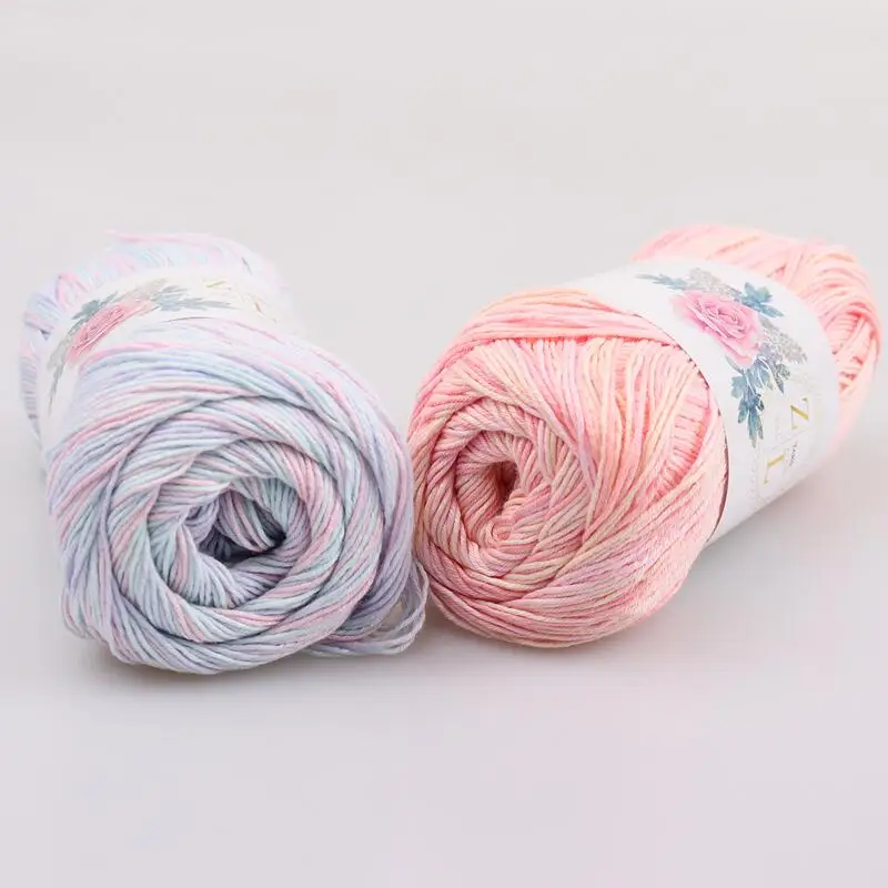 100 г кружевная пряжа сегментная окрашенная мерсеризованная хлопковая шерстяная