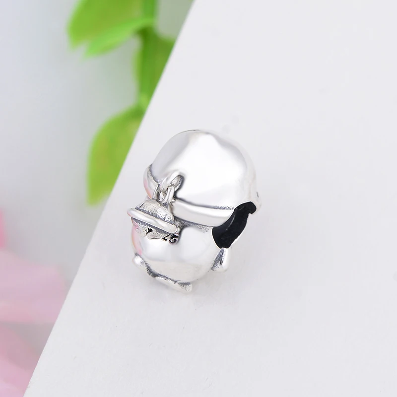 100% серебряные бусины в форме пингвина с животными подходят для оригинальных