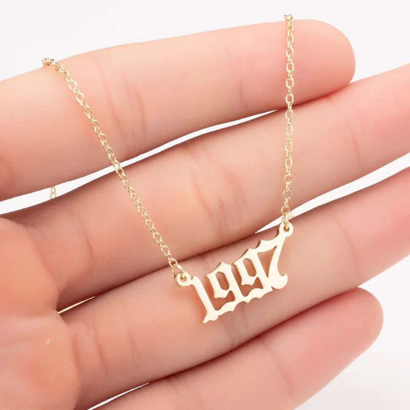 

Custom Jewelry Necklace Special Date Year Number Necklace 1980 1981 1982 1997 1998 2019 From 1980 To 2002 Collares
