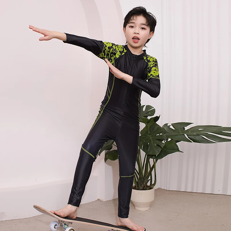 

Swimsuit Kids Boys Swimwear for Children one Piece Child Bathing Clothes Swimming Suit Long Sleeve Long pants
