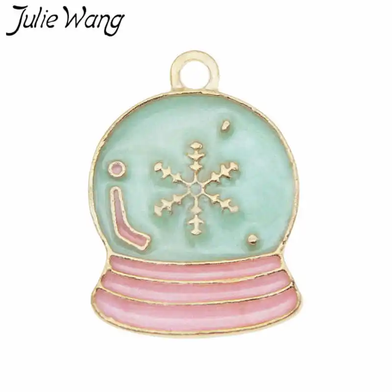10 шт. эмалированная музыкальная шкатулка Julie Wang в виде снежинки золотой кулон