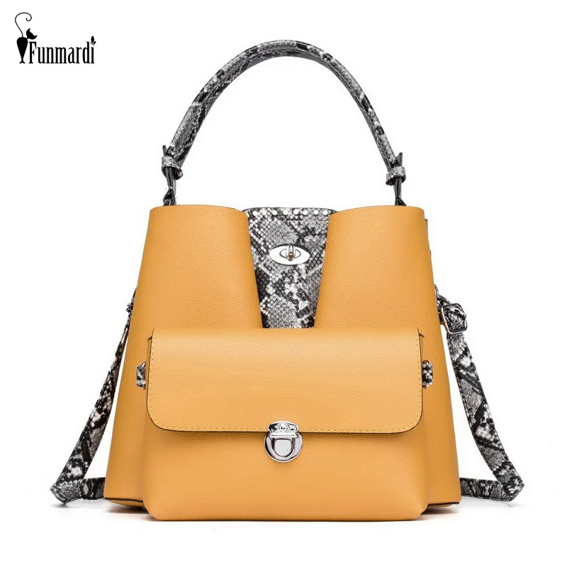 FUNMARDI змеиная Лоскутная сумка из искусственной кожи женская через плечо с замком