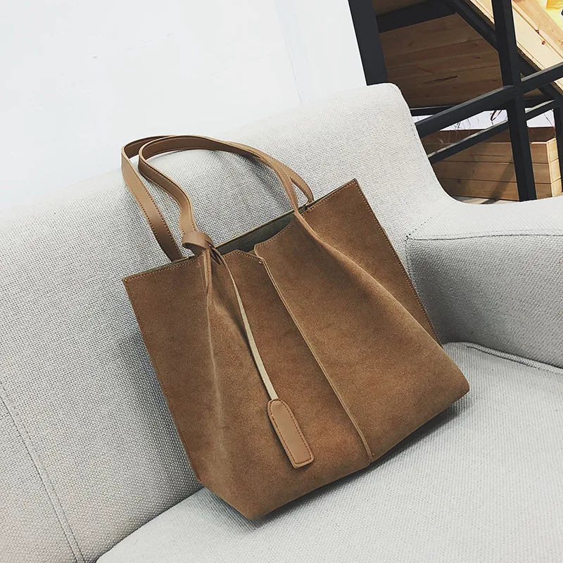 

2021 European and American new women's bag fashion simple frosted bucket bag versatile one-shoulder messenger bag