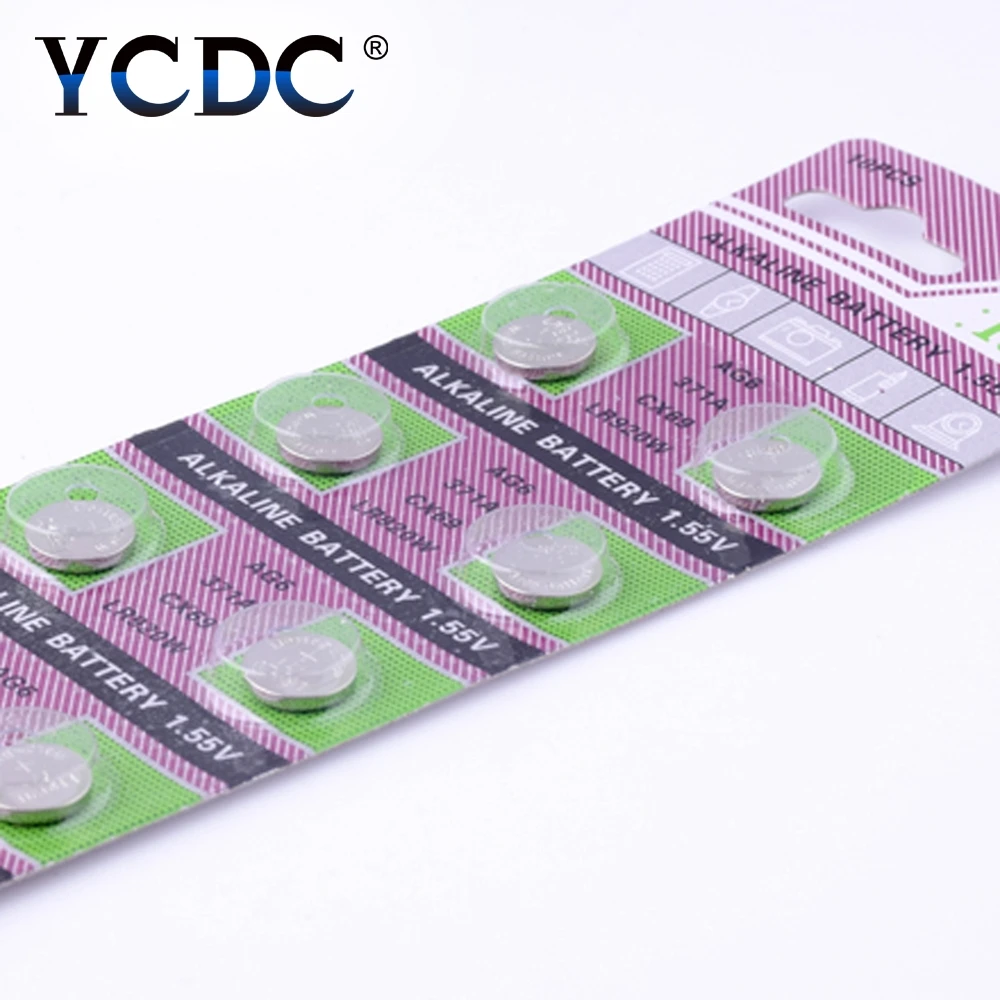 10 шт. YCDC 11 большая акция батарея для кнопок часов ag6 371 d371 605 sr920sw sr69 щелочная