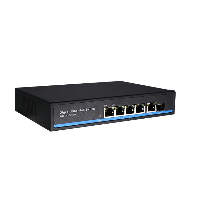 Сетевой Ethernet-коммутатор с 4 портами PoE с 1 портом Uplink и 1 портом SFP для камеры POE Gigabit 10/100 Мбит/с, 48 в Power IEEE802.3af/at от AliExpress RU&CIS NEW