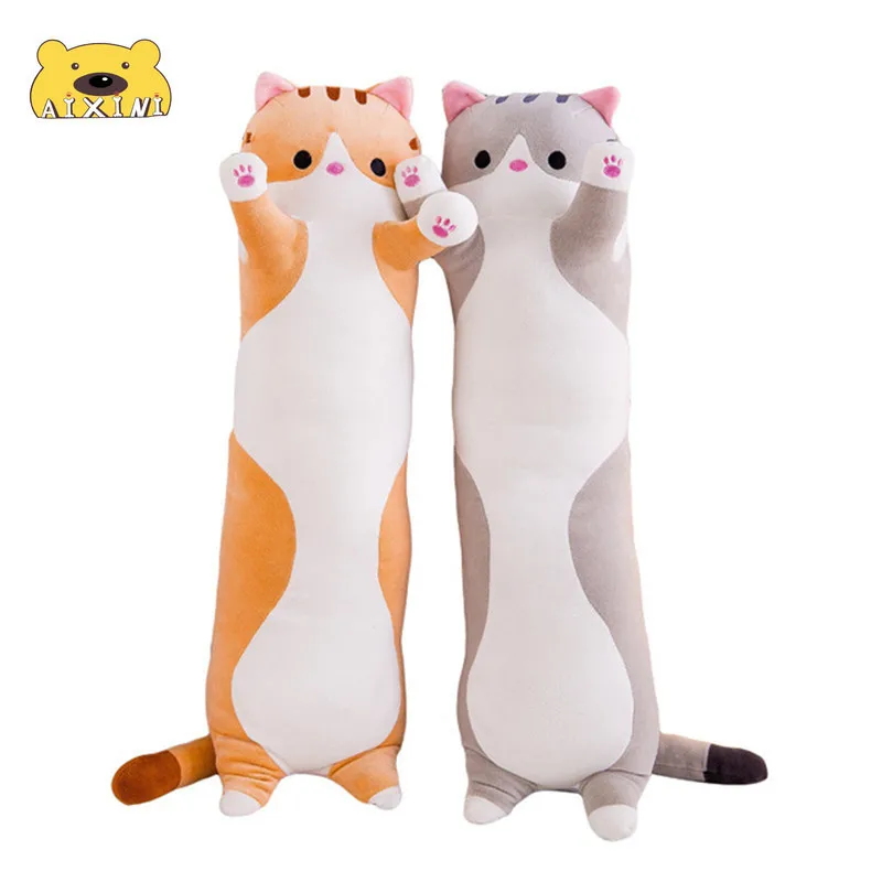 

120 см кошка Kawaii плюшевая милая мягкая длинная кошка плюшевые игрушки мягкая офисная Спящая Подушка подарок кукла для детей девочек бойфренд