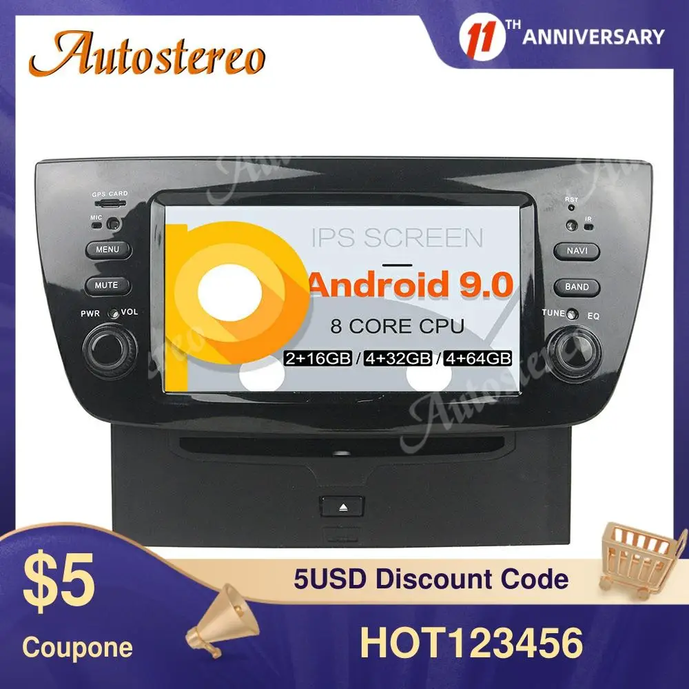 Android 9 DSP IPS автомобильный DVD плеер GPS навигация для FIAT DOBLO 2010 2012 2013 2014 автомобильное