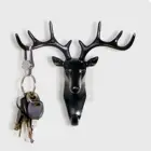 Крючок для ключей с оленьей головой, вешалка для ключей, настенное декоративное украшение для гостиной