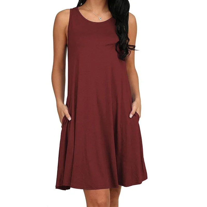 Большие размеры S 5XL горячая Распродажа женское платье повседневное пляжное летнее vestidos без рукавов жилет с