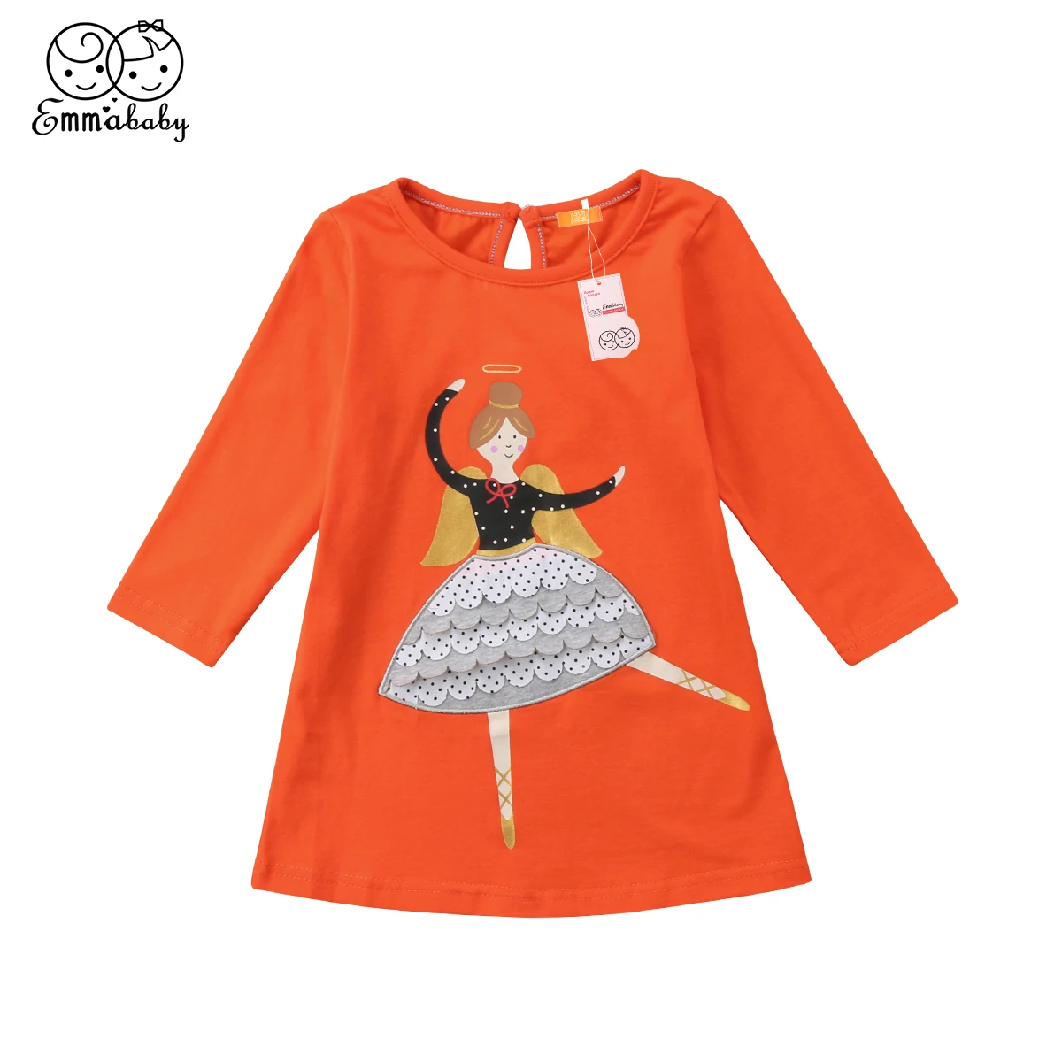 2020 платье принцессы с длинным рукавом для новорожденных девочек платье-пуловер в