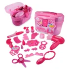Ролевые детские игрушки для макияжа розовый набор для макияжа принцесса Парикмахерская пластиковая игрушка для девочек косметика
