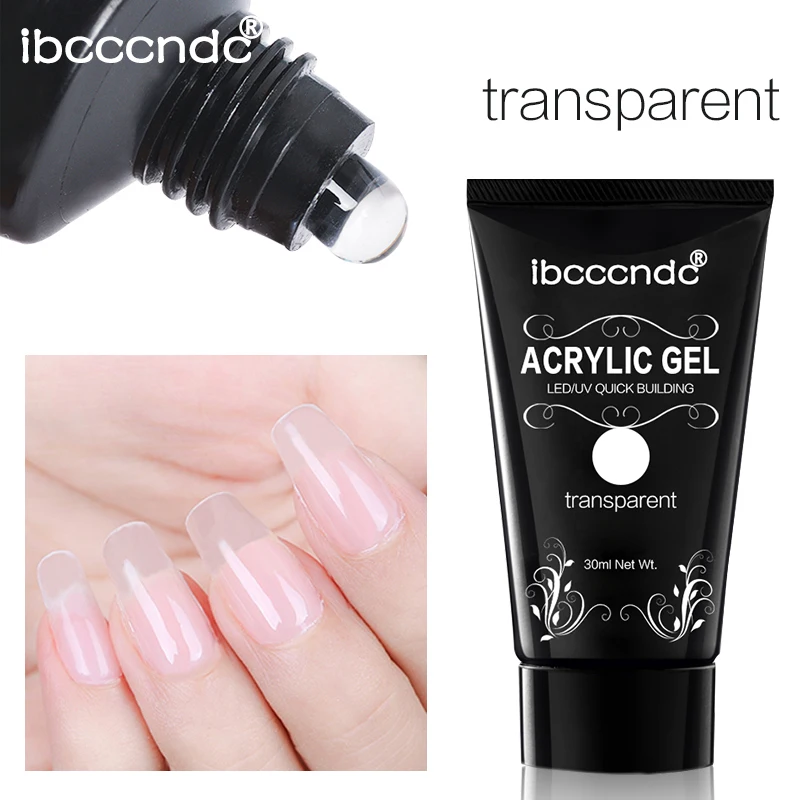 

30g gel Extension Nail Acrylic Pink White Clear Crystal UV LED Builder Gel Tips Enhancement Slip Solution Quick Extension Gel