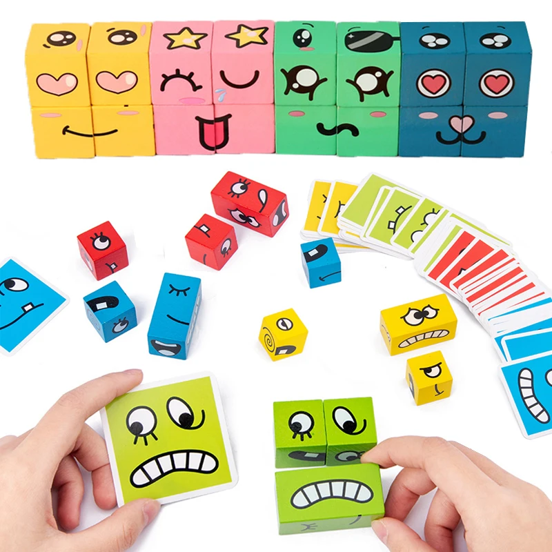 Детские деревянные строительные блоки Кубики Игрушки пространственное мышление