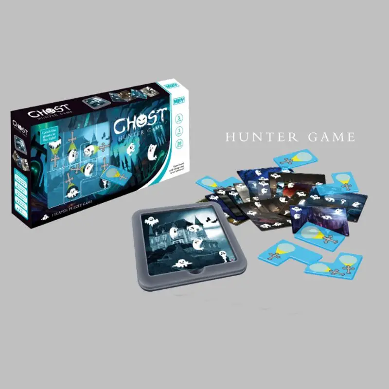 

Ghost Hunter Paper Card Game Cross Flashlight Jigsaw Puzzle Kids Parent Desktop Interactive Play Children Home Educational Toy