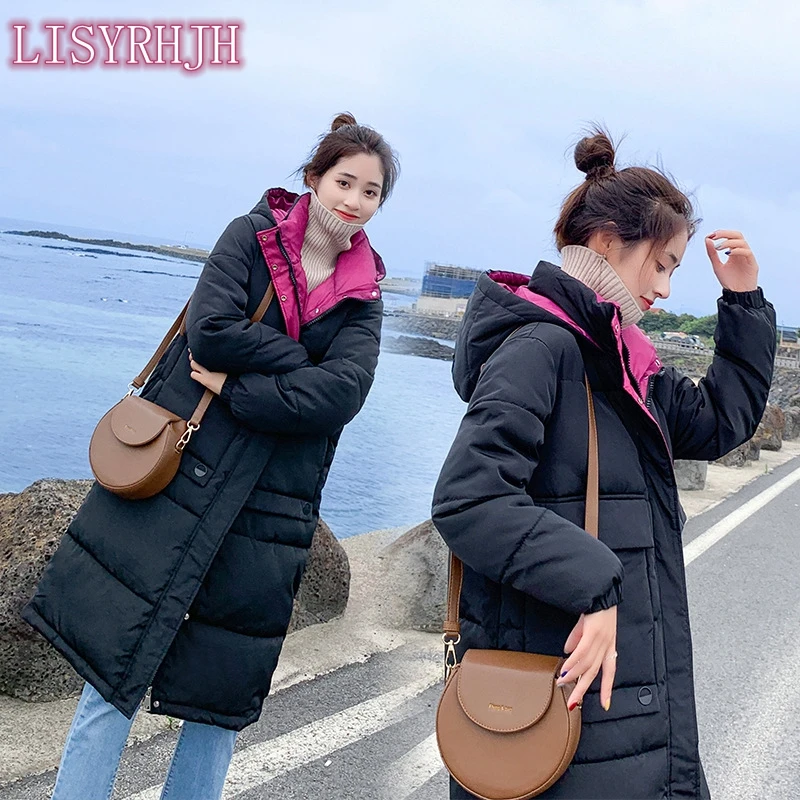 

LISYRHJH Long Parkas Female Winter Solid Thick Jacket Women 2020 Plus Size 4XL Hooded Cotton Padded Loose Coat Ladies Jacket