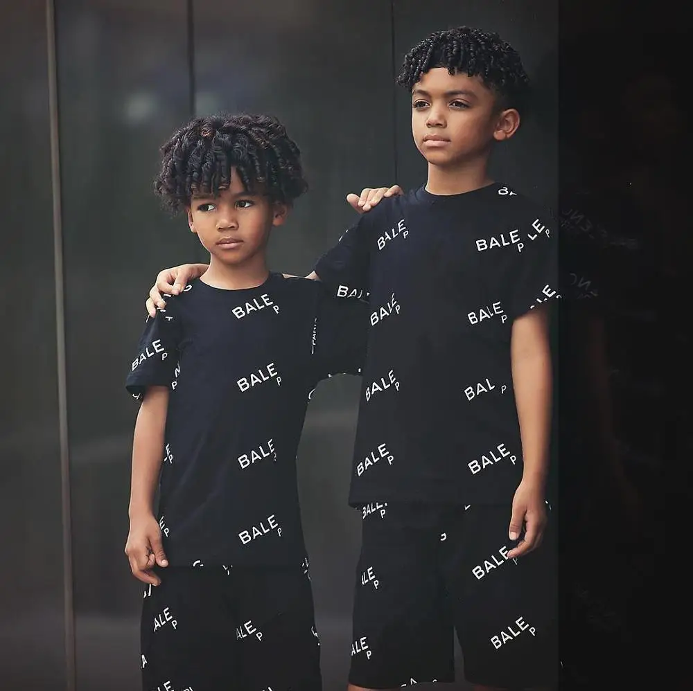 Фото Детская одежда для мальчиков и девочек летняя хлопковая Повседневный костюм