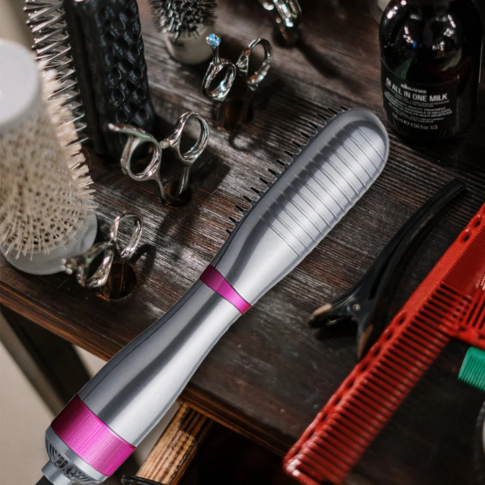 

1pc Professional Ceramic Tourmaline Hair Straightener Curler Comb (US Plug)