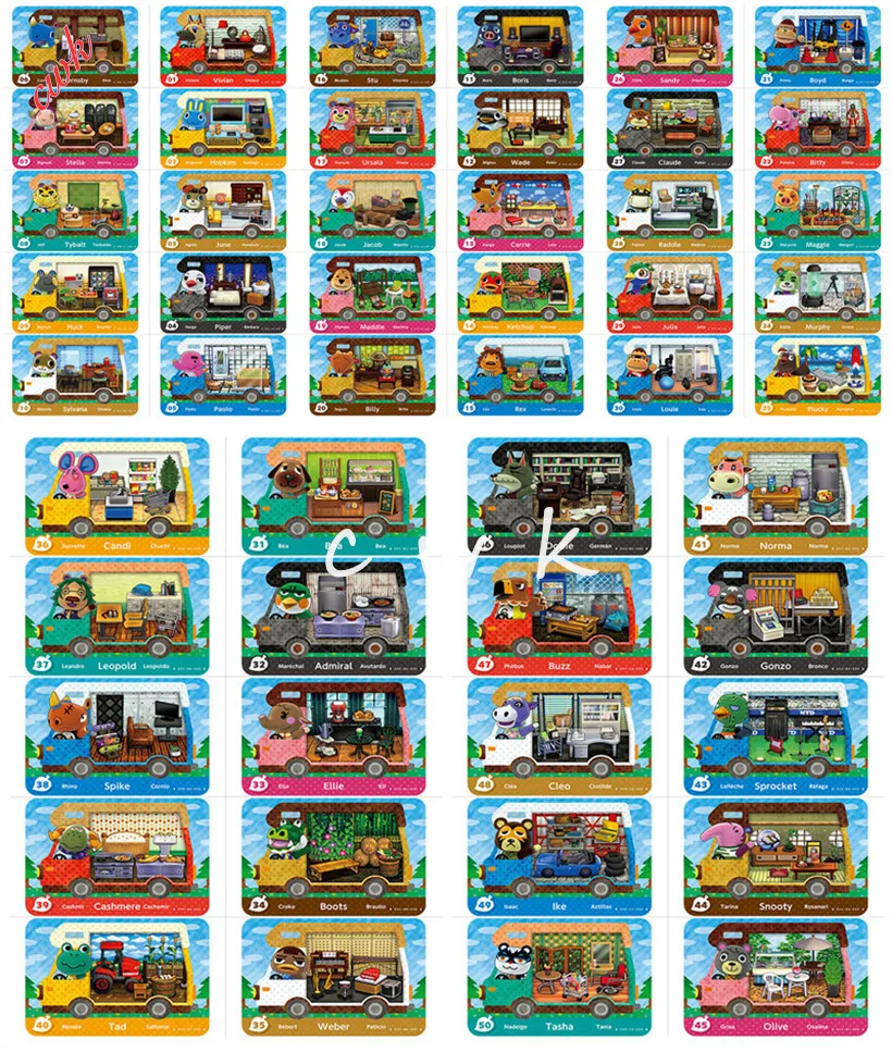 Быстрая доставка карты перекрещивания животных Amiibo CV автомобильная карта NFC Ntag215