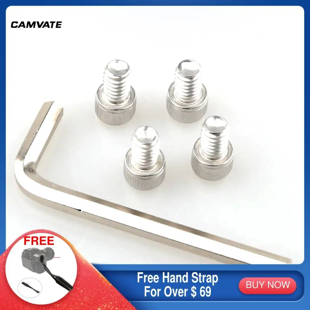 

CAMVATE Standard Stainless Steel Hexagon Socket Head Srew Adapter With 1/4"-20 Male Threading For Camera Baseplate Mounting New