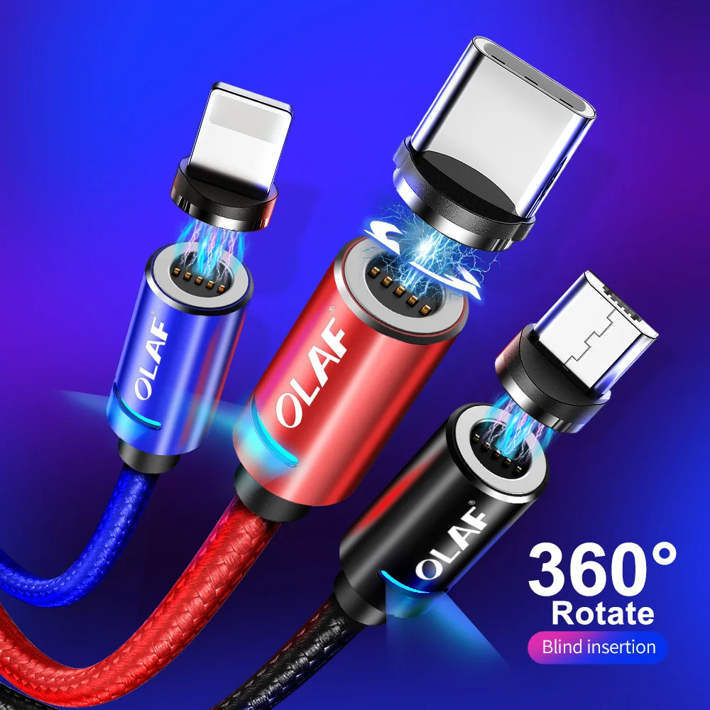 Магнитный usb-кабель OLAF 1 м кабель USB Type-C для быстрой зарядки магнитное зарядное