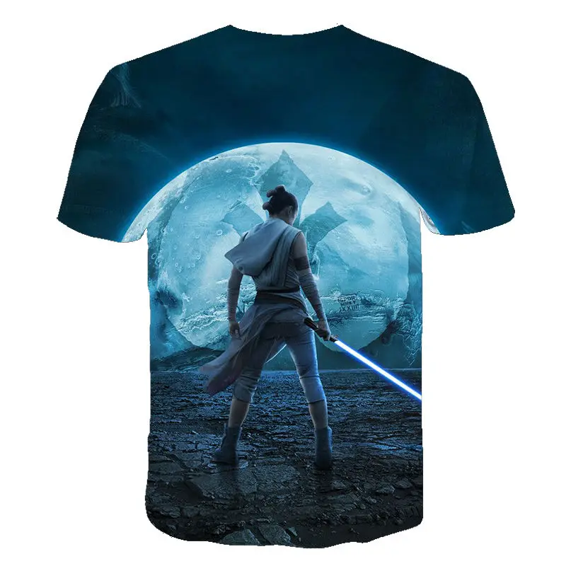 Модная футболка с 3D принтом Звездные войны рисунком летняя повседневная круглым