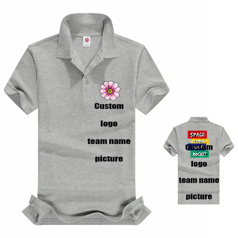 Летние топы поло новая рубашка индивидуальный логотип или рисунок с коротким