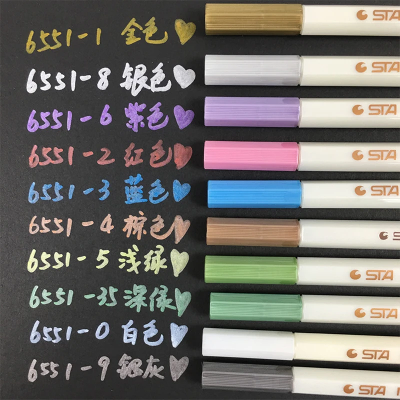 10 шт./упак. STA металлик Цветной на водной основе Мел Ручка для Скрап фото альбом