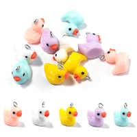 10pcslot mix style bear duck acrylic earring charms diy findings kawaii 3d phone keychain bracelets pendant for jewelry making