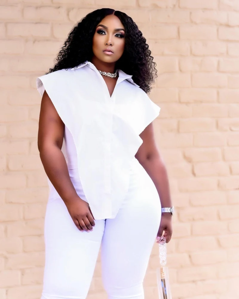 

2021 Women Summer Casual Halter Solid Loose Short Sleeve Single-breasted Tops For Women