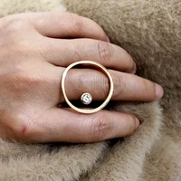 totasally hot sale geo finger ring for women rock round circle top rings rhinestone ladies rings jewelry anillos de mujeres