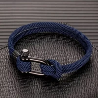 men u shape survival bracelet outdoor camping rescue emergency rope bracelet for women black stainless steel sport buckle